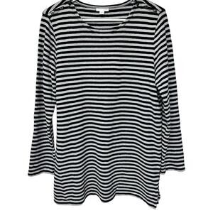 J Jill Striped Long Sleeve Tunic Shirt Size Medium